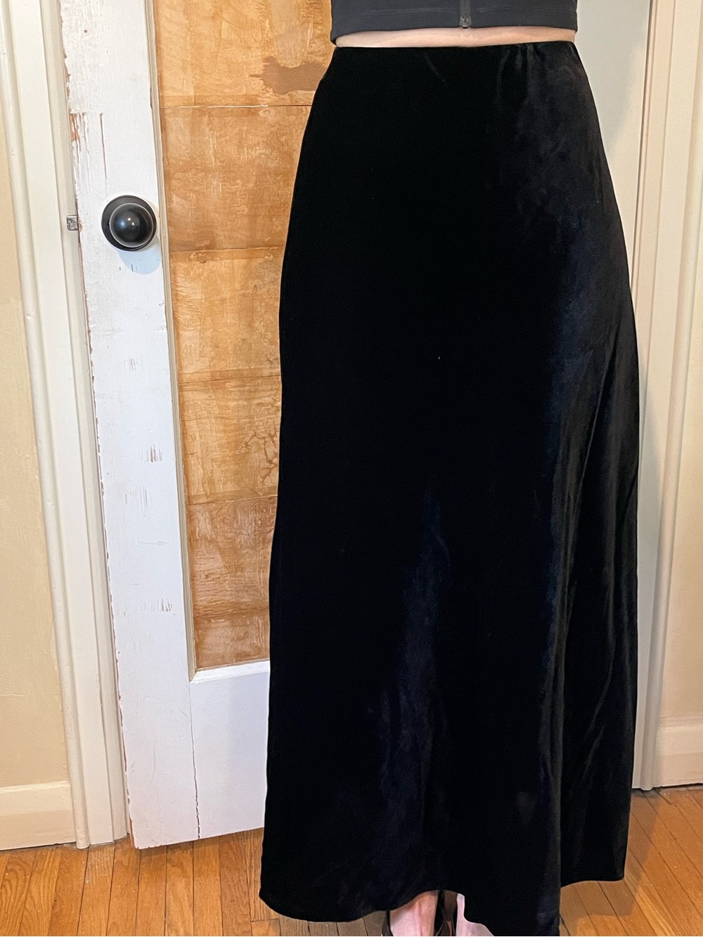 Banana Republic Black Velvet Maxi Skirt